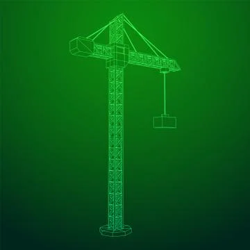 Tower construction building crane Stock Illustration