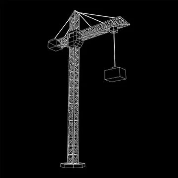 Tower construction building crane Stock Illustration
