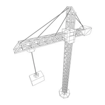Tower construction building crane Stock Illustration