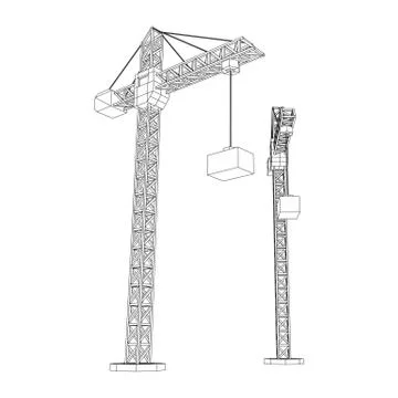 Tower construction building crane Ilustración de archivo
