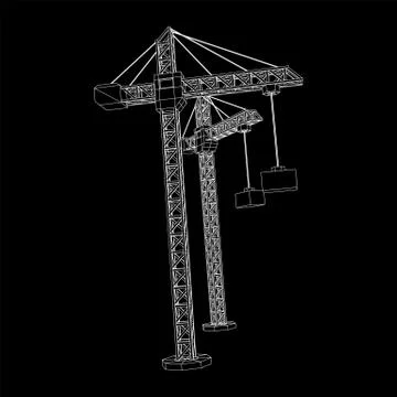 Tower construction building crane Stock Illustration
