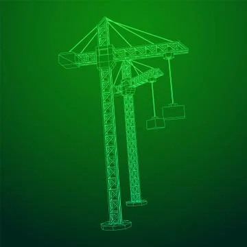 Tower construction building crane Stock Illustration