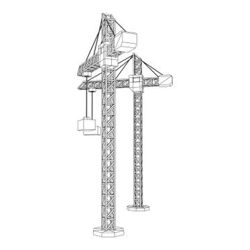 Tower construction building crane Ilustración de archivo