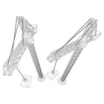 Tower construction building crane Ilustración de archivo