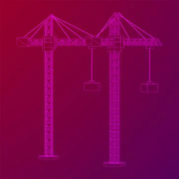 Tower construction building crane Stock Illustration