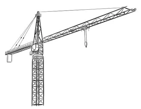 Tower construction crane. Stock Illustration