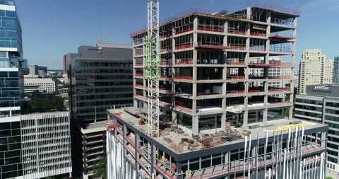 Tower construction in downtown Dallas Stock Footage 201391032