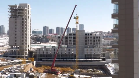 Tower Crane Assembly Stock Footage 333112382