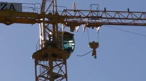 Tower Crane Cabin HD Stock Footage