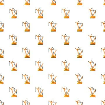 Tower crane cartoon pattern for construction industry projects Stockillustratie