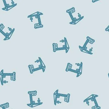 Tower crane civil engineer line vector seamless pattern Illustrazione stock
