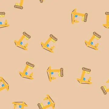 Tower crane civil engineer vector seamless pattern Stock Illustration