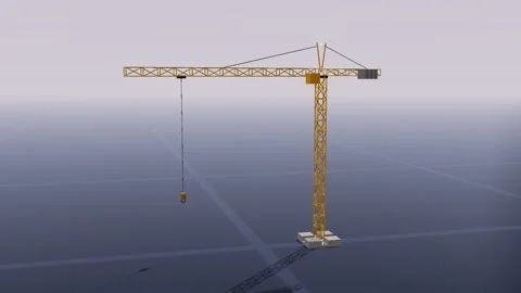 Tower crane construction 3d loop 3D animation seamless loop Stock Footage 341780641