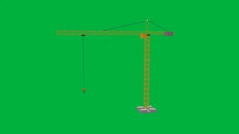 Tower crane construction 3d loop green screen Stock-Footage 342912965