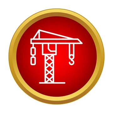 Tower crane construction building machinery line icon Ilustración de archivo
