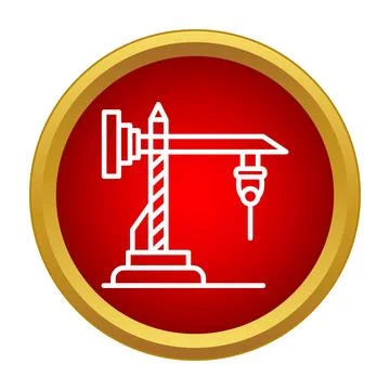 Tower crane construction building site equipment icon Stock Illustration