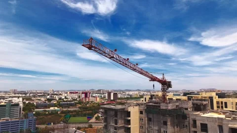 Tower Crane At a Construction Development Stock Footage 337133578