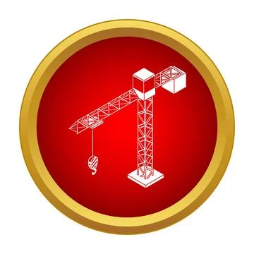 Tower crane construction industry isometric icon Stock Illustration