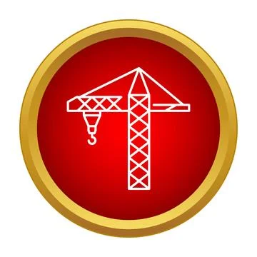 Tower crane construction industry lifting equipment icon Stock Illustration