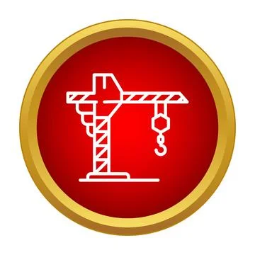 Tower crane construction industry lifting equipment icon Stock Illustration