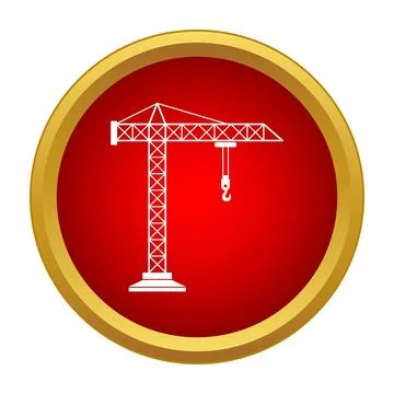 Tower crane construction machinery building process icon Ilustración de archivo