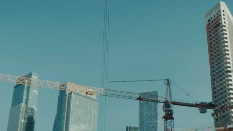 Tower crane at construction site Video stock 201384986