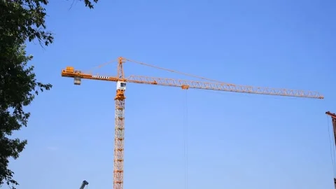Tower crane on construction site Stock Footage 221512140