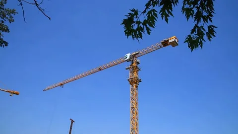 Tower crane on construction site Stock Footage 221512229