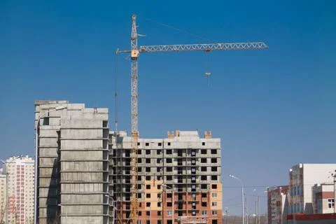 Tower crane on a construction site Stock-Fotos