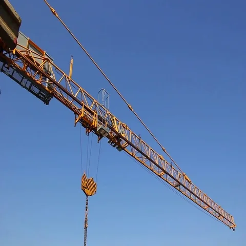 Tower crane, construction sites, high-rise buildings and green areas Stock Footage 69484487