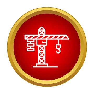 Tower crane construction symbol for building industry icon Ilustración de archivo