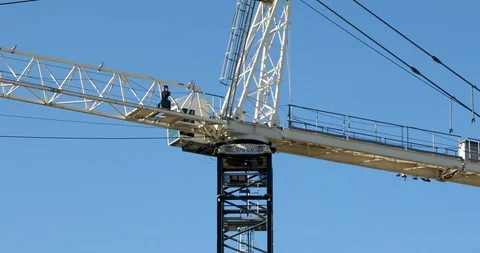 Tower Crane Detail Stock Footage 129484956