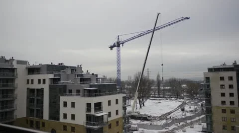 Tower crane disassemble Stock Footage 13074865