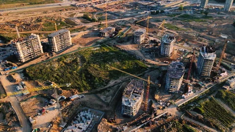 Tower crane during construction of a residential building. 스톡 동영상 203919926