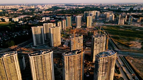 Tower crane during construction of a residential building. Stock Footage 203946352