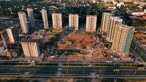 Tower crane during construction of a residential building. 스톡 동영상 203947242