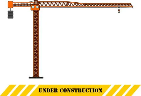 Tower crane. Heavy construction machines. Vector illustration Illustrazione stock