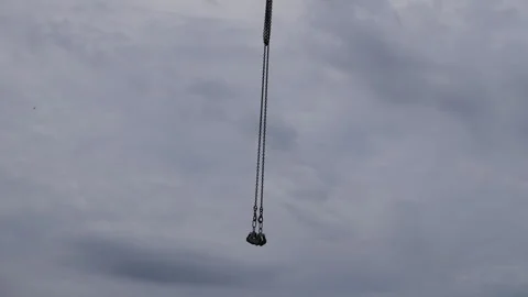 Tower crane hook on construction site Stock Footage 248374926