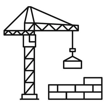 Tower crane icon. Build machine. Vector illustration. Stock Illustration