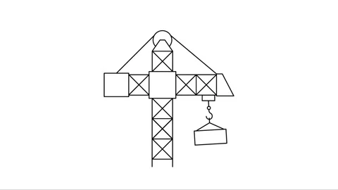 Tower crane icon Vidéo 342691642