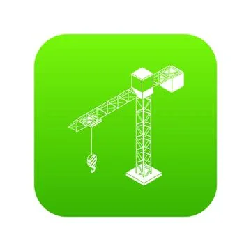 Tower crane icon green Stockillustratie