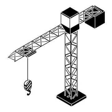 Tower crane icon, simple style 스톡 일러스트