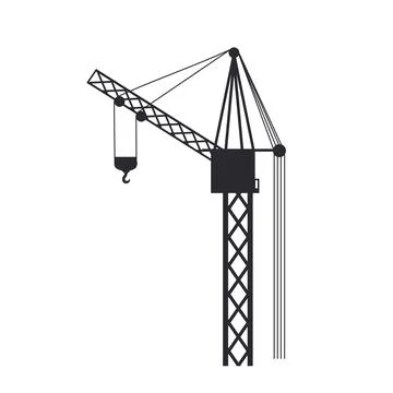 Tower Crane Icon Vector Illustration Stock Illustration