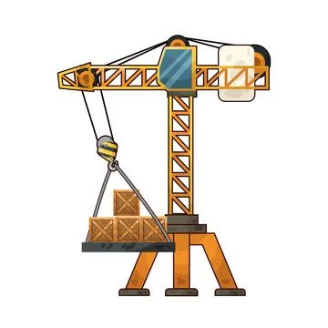 Tower crane illustration Illustrazione stock