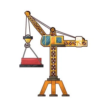 Tower crane illustration Illustrazione stock