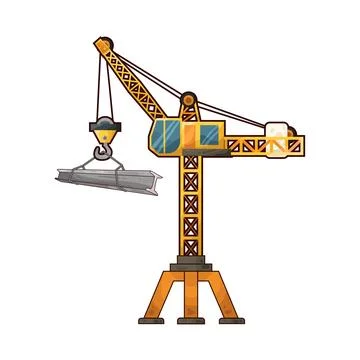 Tower crane illustration Illustrazione stock