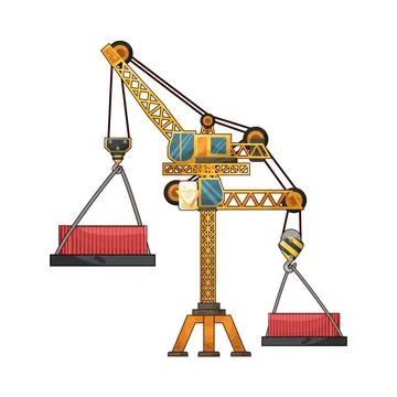 Tower crane illustration Illustrazione stock