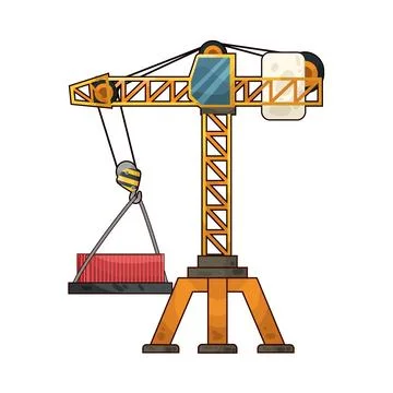 Tower crane illustration Illustrazione stock