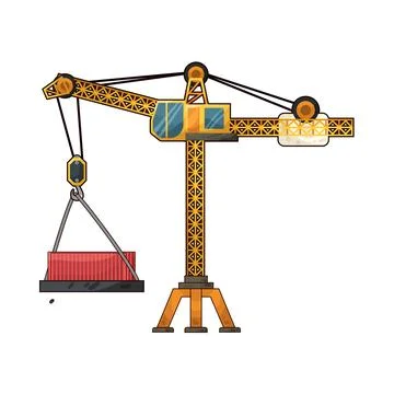 Tower crane illustration Illustrazione stock