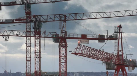 Tower Crane Jib Swing Stock Footage 35076684